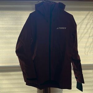 Women’s Shadow Red Adidas Terrex Water Repellent Ski Jacket